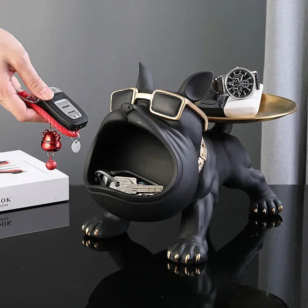 Escultura Aparador Bulldog Francês Decor Cool (Suporte Duplo) Aparador - 0002 Conceito 