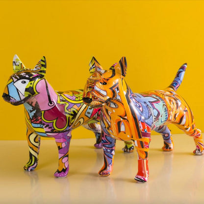 Escultura Bull Terrier Grafite Street & Colors Conceito 