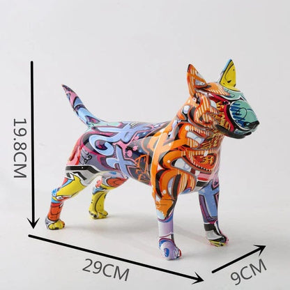 Escultura Bull Terrier Grafite Street & Colors Conceito 