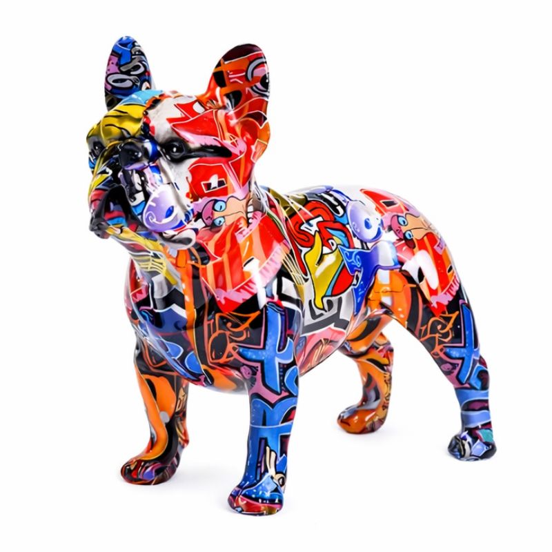 Escultura Bulldog Francês Grafite Street & Colors Grafite - 0004 Conceito 