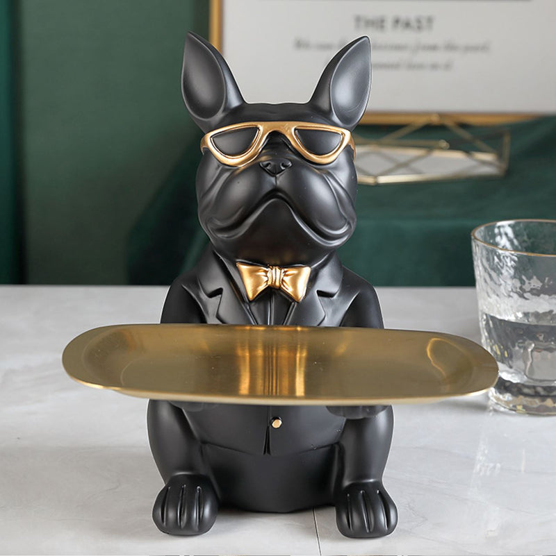Escultura Bulldog Francês Mordomo aparador chave Conceito 