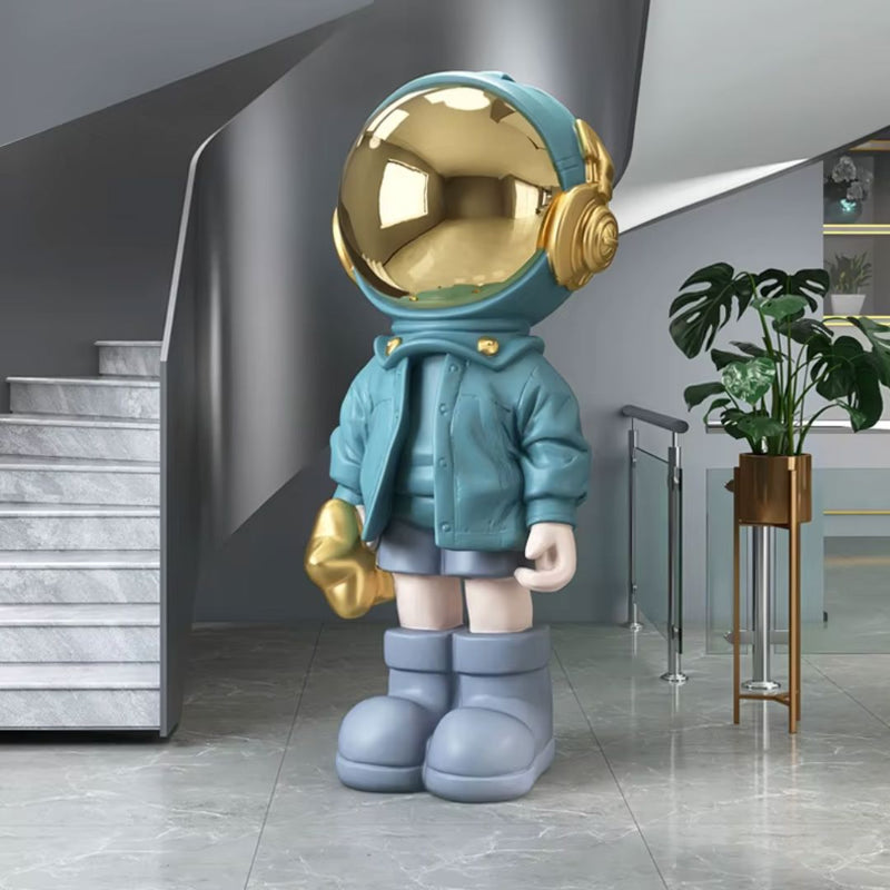 Escultura Criativa Astronauta Moderno 35cm Resina - 0064 Conceito 