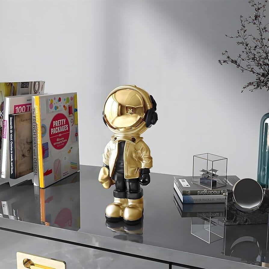 Escultura Criativa Astronauta Moderno 35cm Resina - 0064 Conceito 