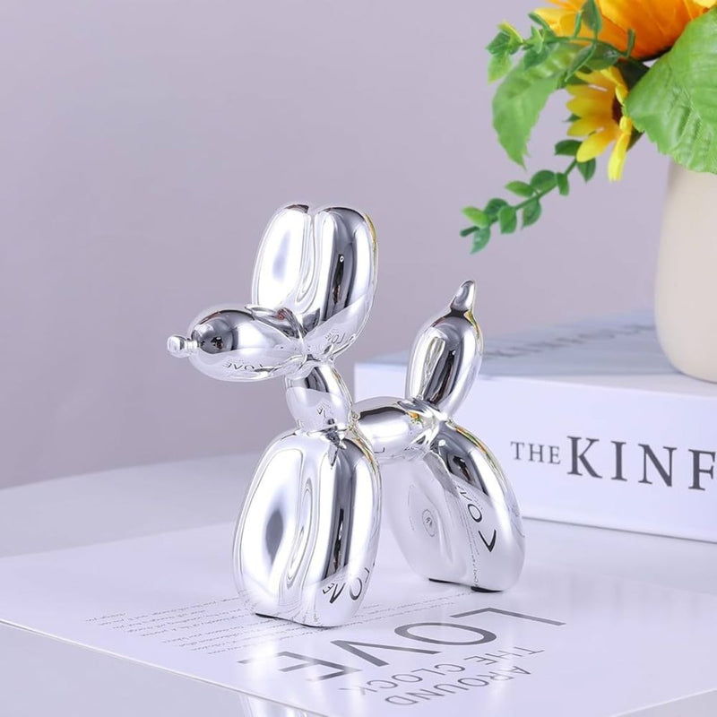 Escultura Doggy Balloon Mini 10x10cm para Sala, Escritório, Consultório Resina - 0014 Conceito 