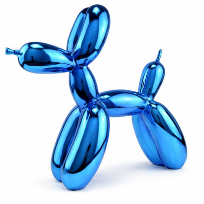 Escultura Doggy Balloon Mini 10x10cm para Sala, Escritório, Consultório Resina - 0014 Conceito Azul 