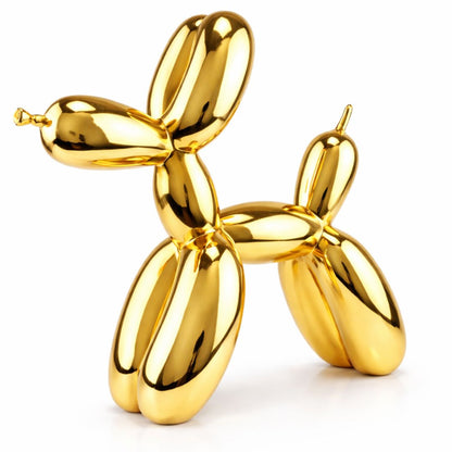Escultura Doggy Balloon Mini 10x10cm para Sala, Escritório, Consultório Resina - 0014 Conceito Dourado 