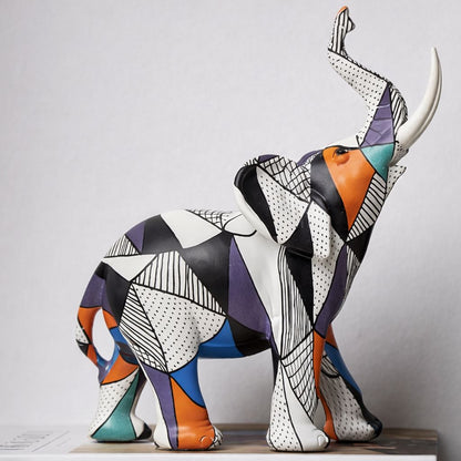 Escultura Elefante Pintura Mosaico Resina - 0020 Conceito Adulto 