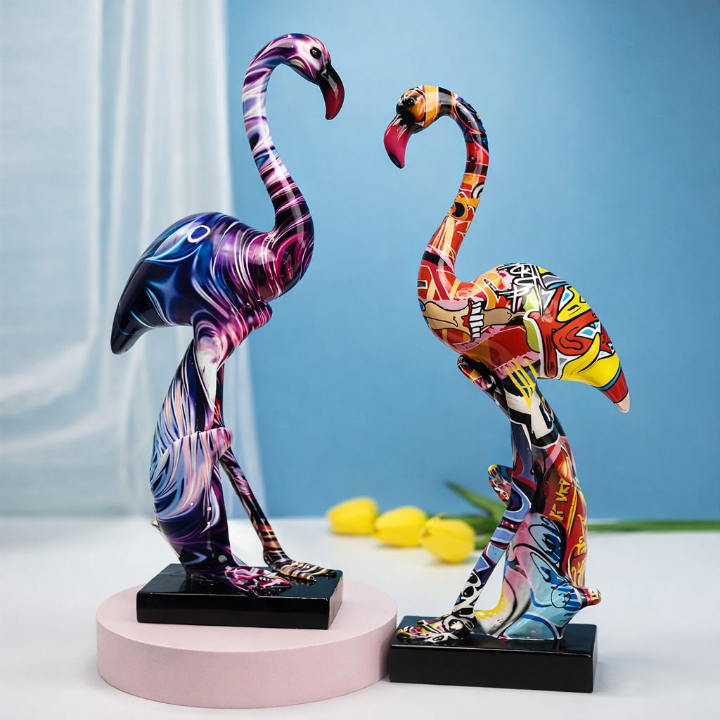 Escultura Flamingo Grafite Street & Colors Conceito 