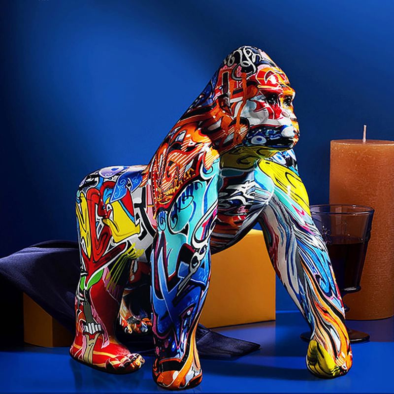 Escultura Gorila Idi Amin Grafite Street & Colors 27,5cm Grafite - 0015 Conceito 