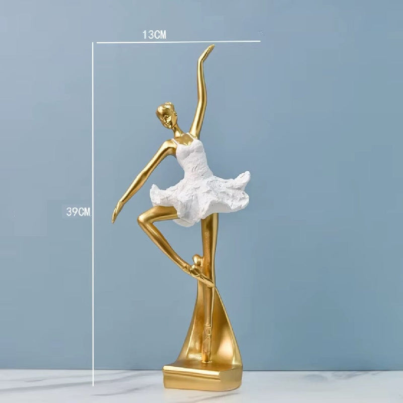 Esculturas Bailarinas Dourada em Resina Ballet Grace Collection Resina - 0081 Conceito Modelo 2 