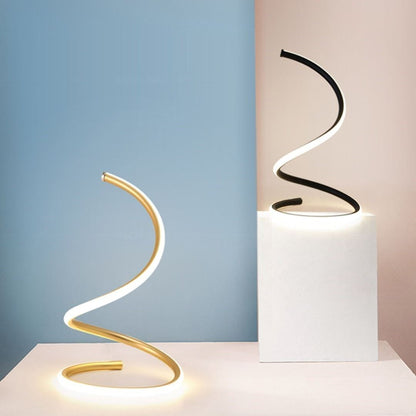 Luminária Abajour de Mesa Minimalista em Espiral Conceito 