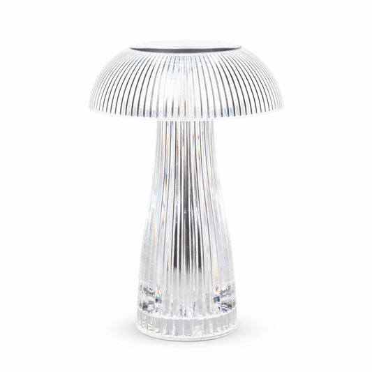 Luminária Abajur de Mesa Cogumelo em Cristal Sem Fio e Recarregável ### Conceito 