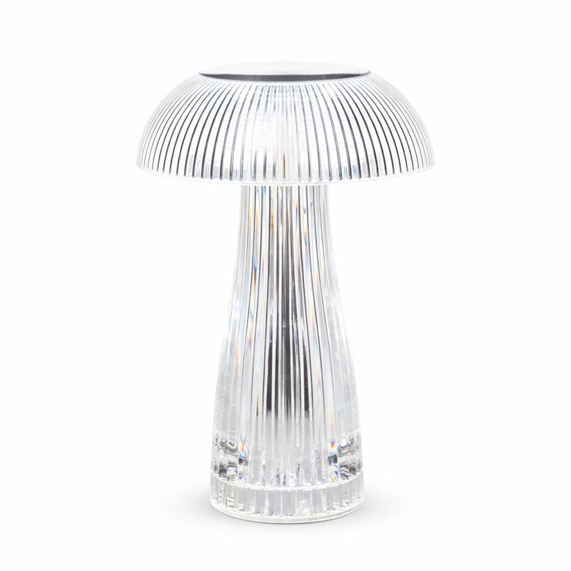 Luminária Abajur de Mesa Cogumelo em Cristal Sem Fio e Recarregável ### Conceito 