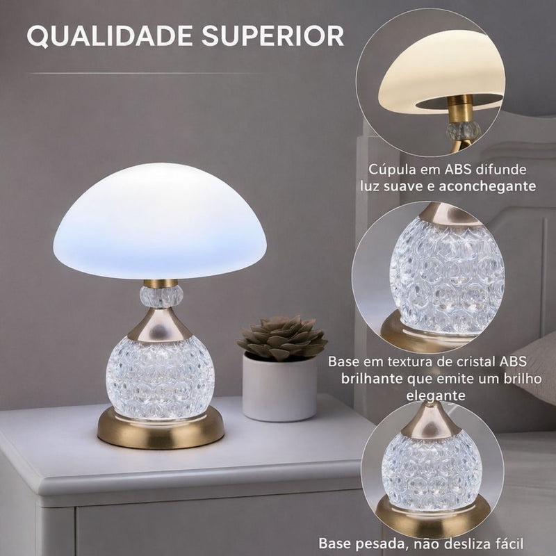 Luminária Abajur de Mesa Cogumelo Retrô Deluxe Abajur - 0039 Conceito 