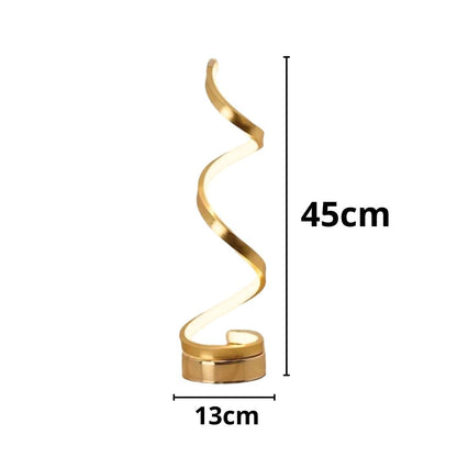 Luminária Abajur de Mesa Espiral Dourado Luna 45cm Abajur - 0025 Conceito 