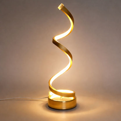 Luminária Abajur de Mesa Espiral Dourado Luna 45cm Abajur - 0025 Conceito 