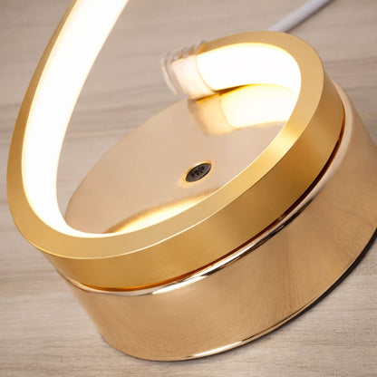 Luminária Abajur de Mesa Espiral Dourado Luna 45cm Abajur - 0025 Conceito 