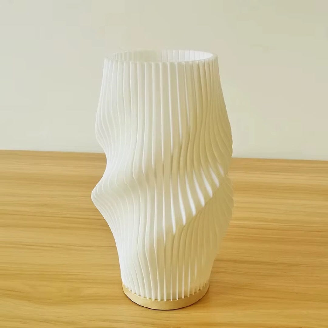 Luminária Abajur de Mesa Espiral Naturale – Design em Madeira e Led ### Conceito 