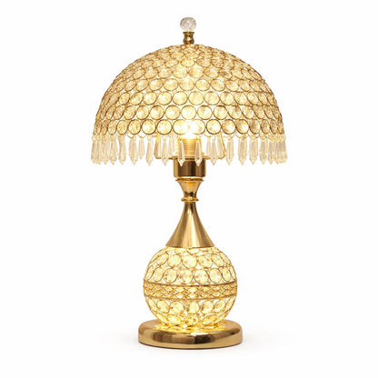 Luminária Abajur de Mesa Luxuoso Cogumelo Deluxe Crystals 43cm Conceito 