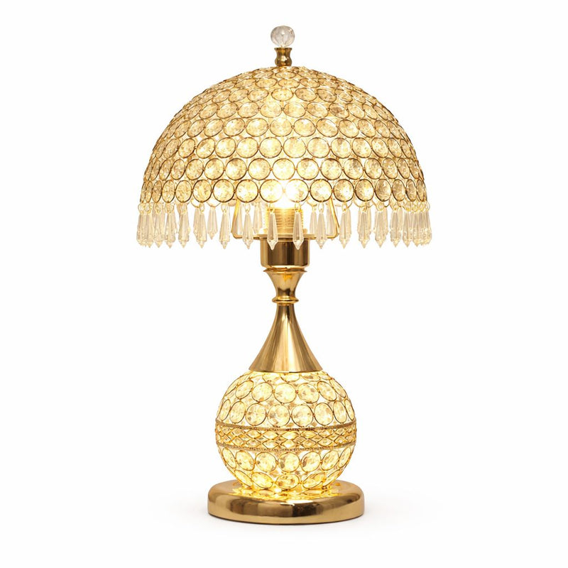 Luminária Abajur de Mesa Luxuoso Cogumelo Deluxe Crystals 43cm Conceito 