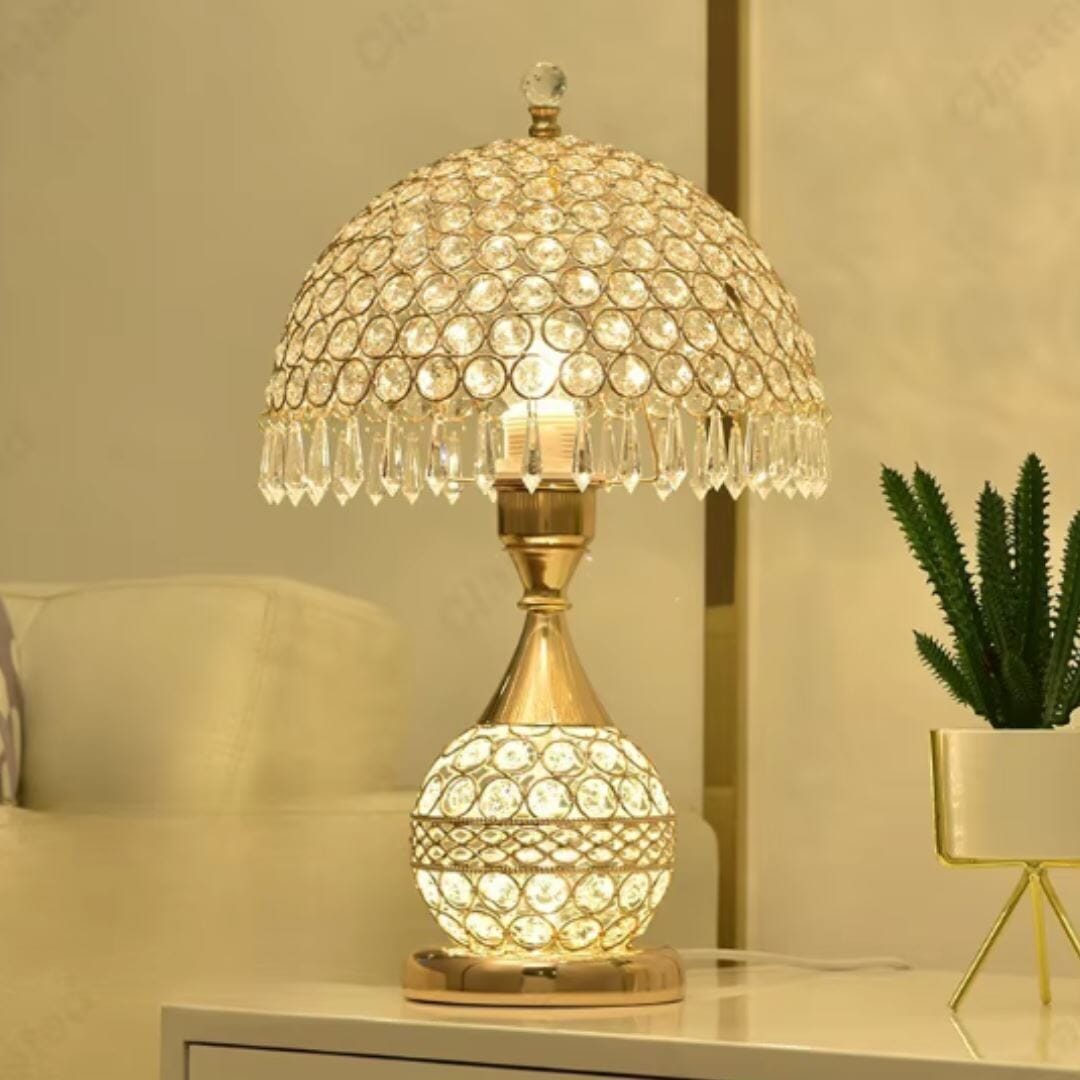 Luminária Abajur de Mesa Luxuoso Cogumelo Deluxe Crystals Abajur - 0056 Conceito 