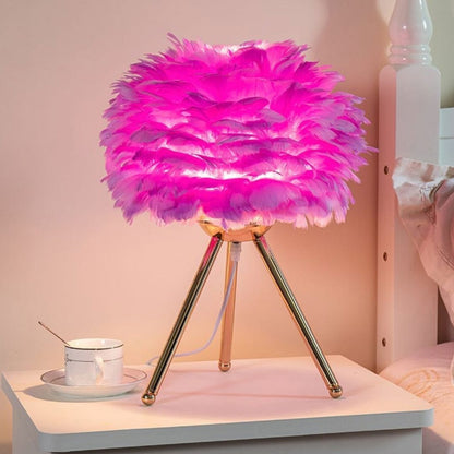 Luminária Abajur de Mesa Plumas 46cm Abajur - 0012 Conceito 