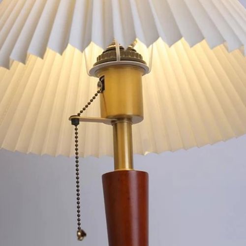 Luminária Abajur de Mesa Retrô Viena Plissado 47cm Conceito 