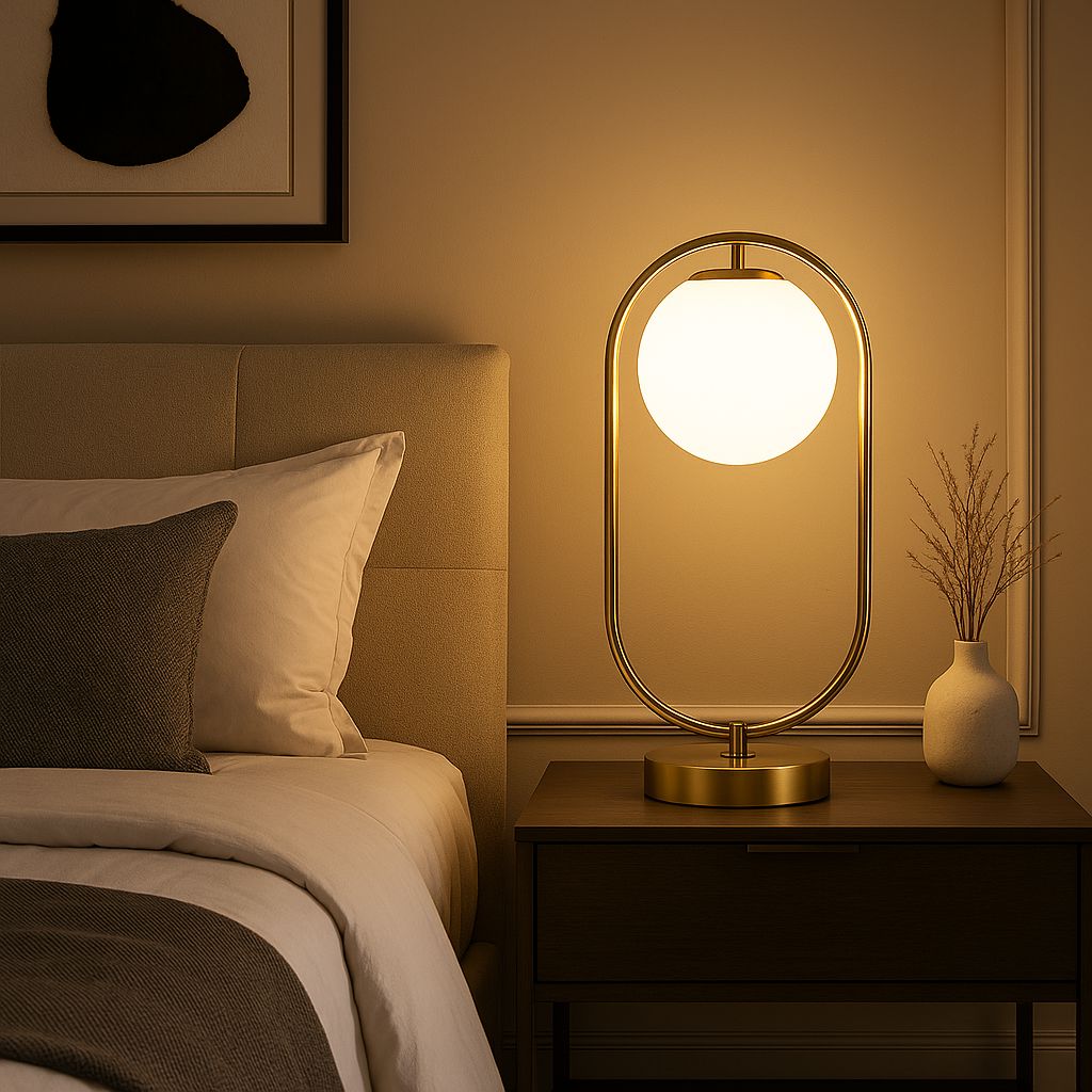 Luminária Abajur de Mesa Sphere Line Abajur - 0013 Conceito Quente 