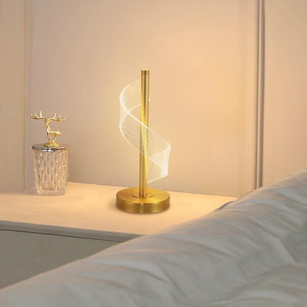 Luminária Abajur de Mesa Touch em Espiral Acrílico Abajur - 0014 Conceito 