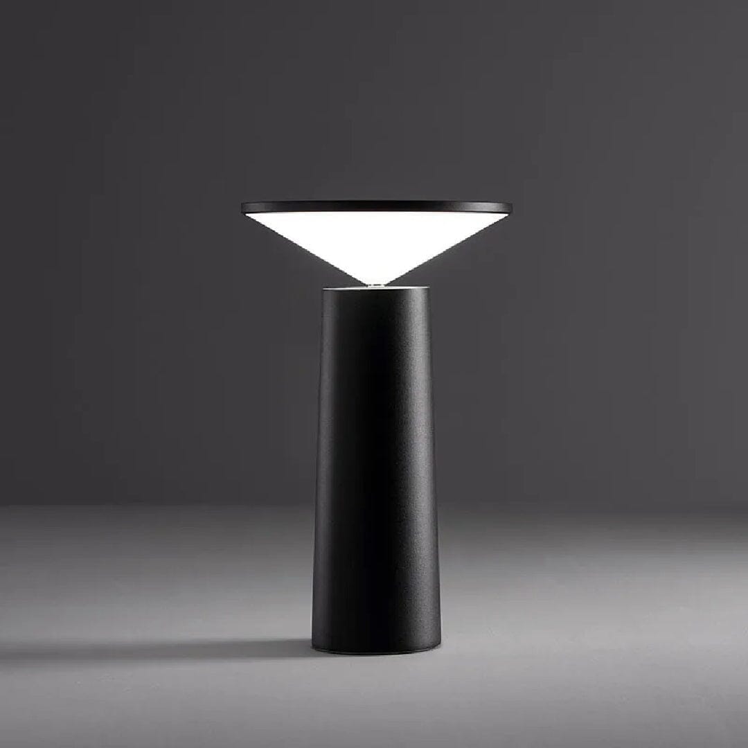 Luminária Abajur Pirâmide Sem Fio - Recarregável ABajur - 0019 Conceito Preto 