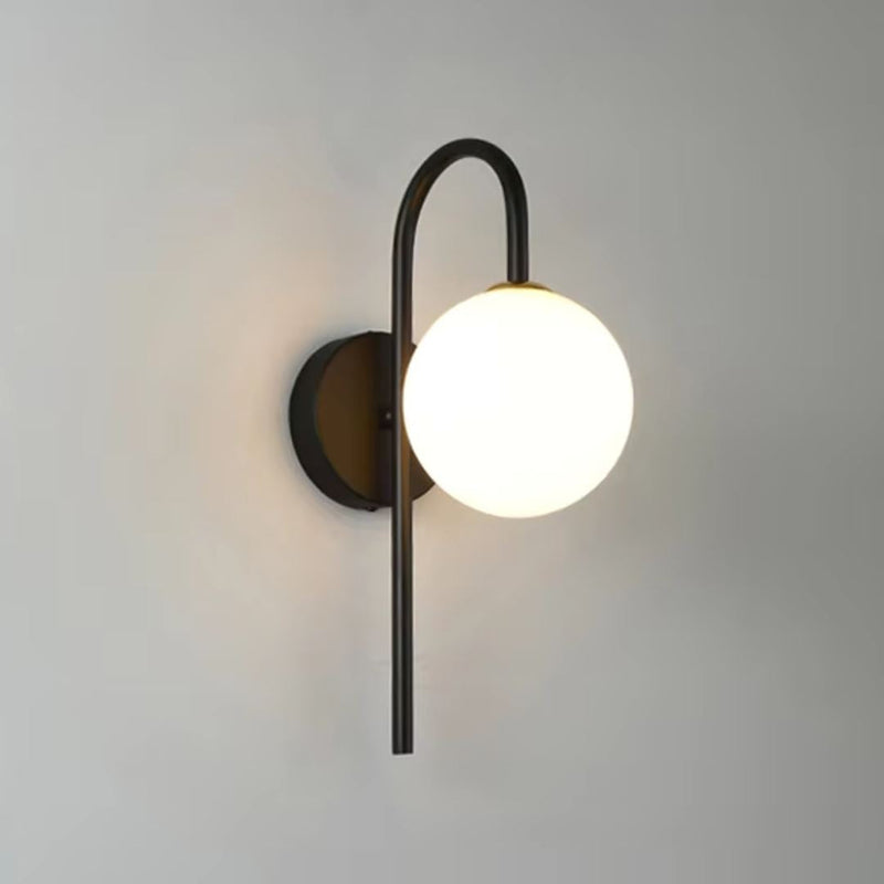 Luminária Arandela de Parede Esfera Slim Conceito Preto Quente 