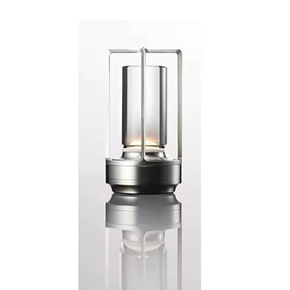 Luminária Atmosfera Crystal Touch LED Abajur - 0028 YuDome Prata 