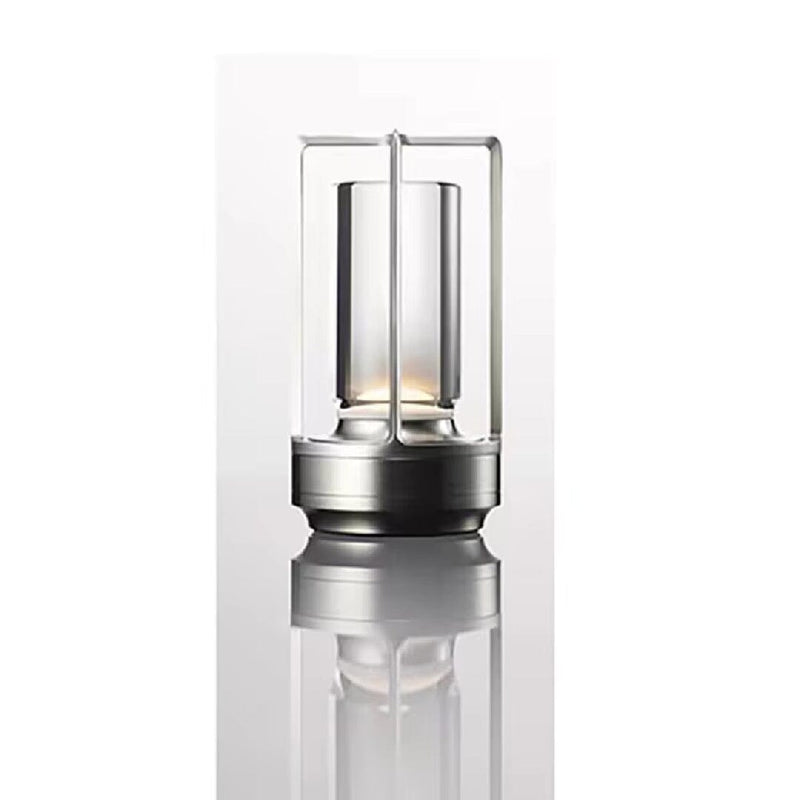 Luminária Atmosfera Crystal Touch LED Abajur - 0028 YuDome Prata 