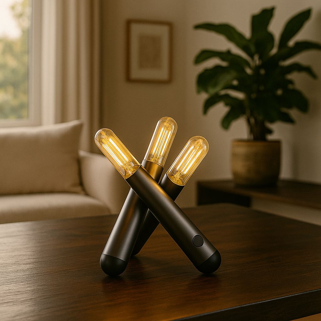 Luminária Móvel Touch de Mesa Artcualda Flame USB Conceito 