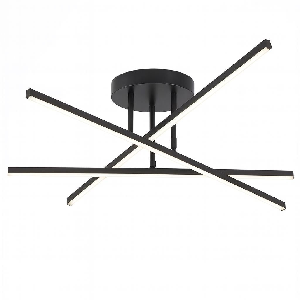 Lustre Luminária de Teto Sputnik Prisma Dourado Conceito Preto Luz Quente 