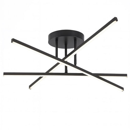 Lustre Luminária de Teto Sputnik Prisma Dourado Conceito Preto Luz Quente 
