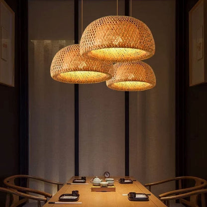 Lustre Pendente Artesanal Bohemian Rattan Pendente - 0041 YuDome 