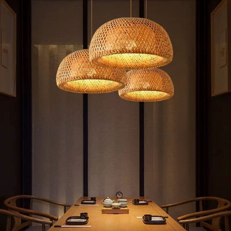 Lustre Pendente Artesanal Bohemian Rattan Pendente - 0041 YuDome 