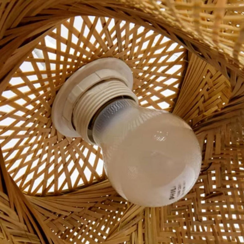Lustre Pendente Artesanal Rattan Bambu Pendente - 0061 Conceito 