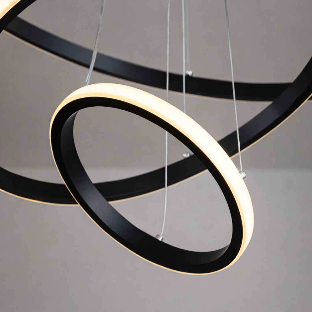 Lustre Pendente Circular Triplo em Led para Sala Jantar Lustre - 0024 Conceito 
