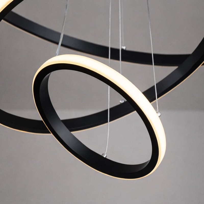 Lustre Pendente Circular Triplo em Led para Sala Jantar Lustre - 0024 Conceito 
