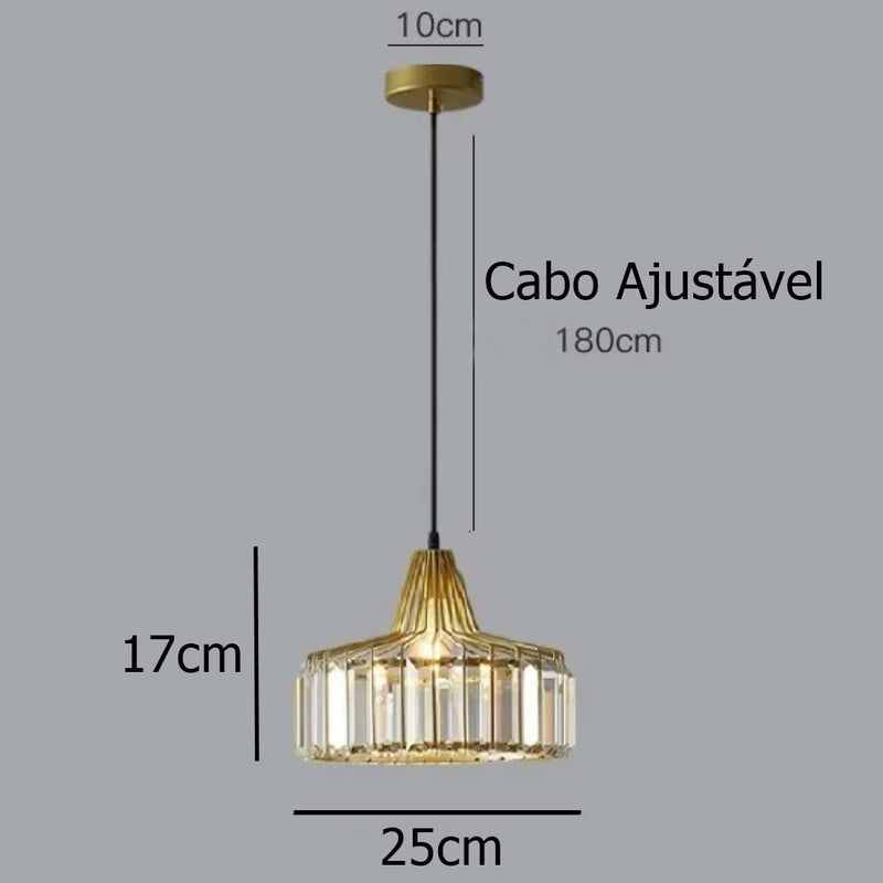 Lustre Pendente de Luxo Clarté em Crystal K9 Conceito 