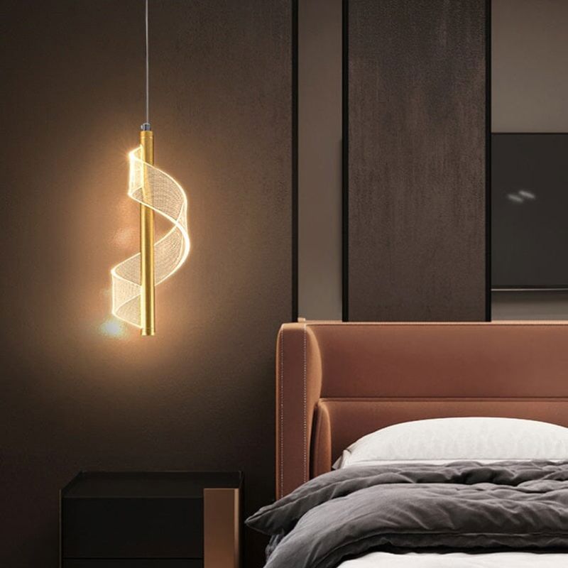 Lustre Pendente de Luxo em Espiral Acrílico Pendente - 0013 Conceito 