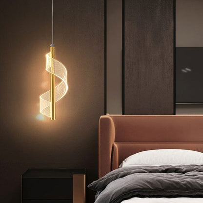 Lustre Pendente de Luxo em Espiral Acrílico Pendente - 0013 Conceito 