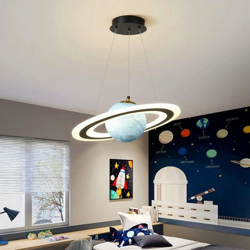Lustre Pendente Decorativo Saturno luzes projeto-150 
