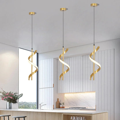 Lustre Pendente em Espiral de Led luzes projeto-150 