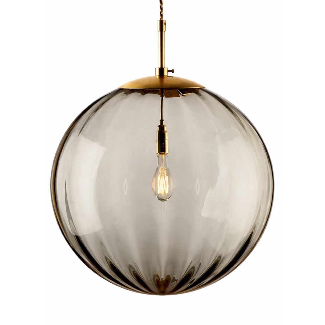 Lustre Pendente Esfera Bloom Glass Conceito Cinza 