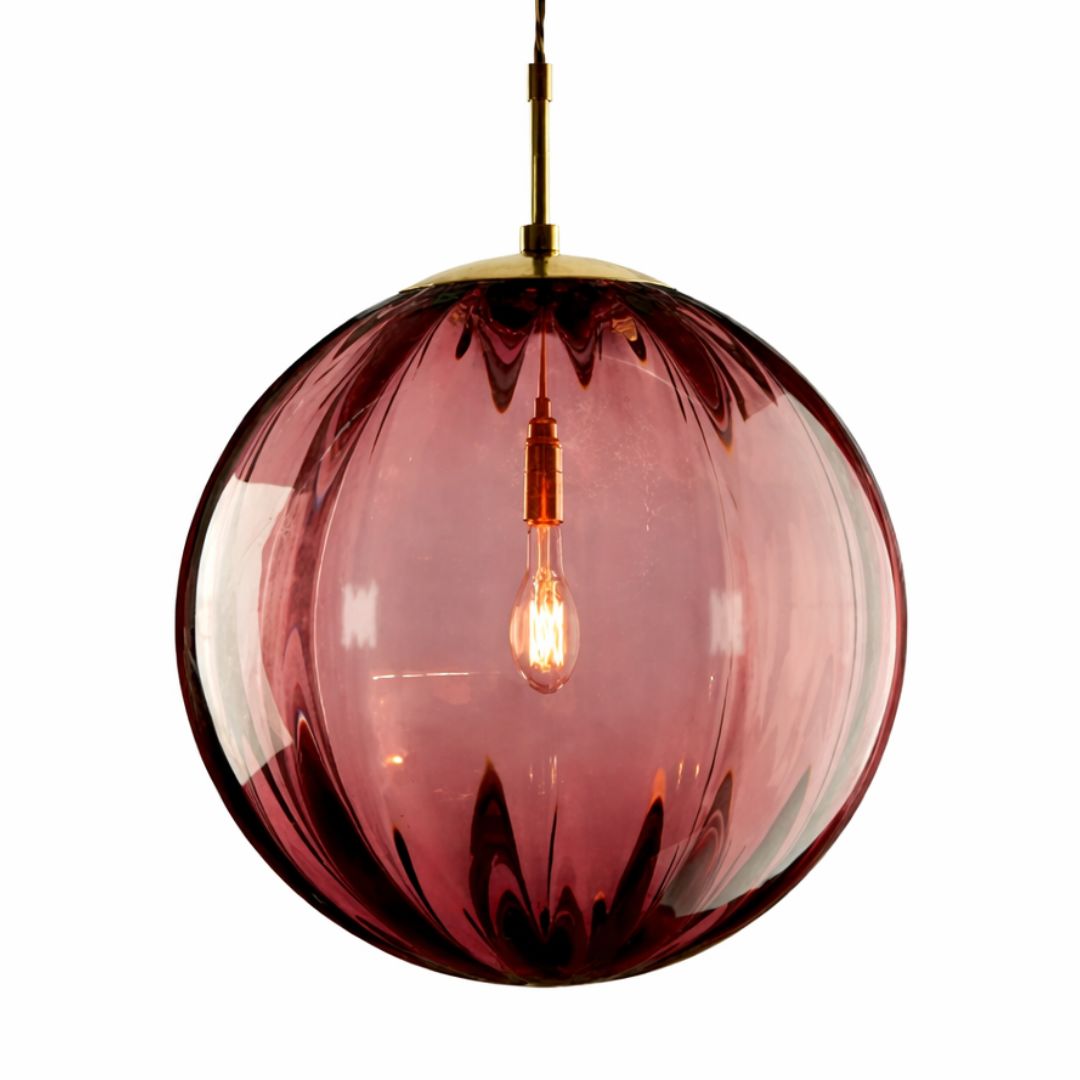 Lustre Pendente Esfera Bloom Glass Conceito Rosê 