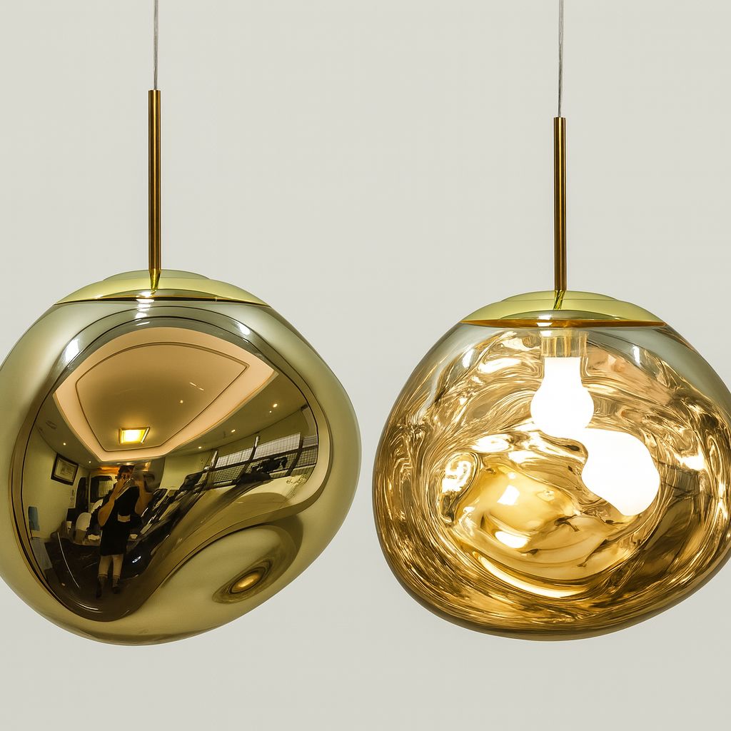 Lustre Pendente Luxuoso Lava Macaron Nórdico Lustre - 0013 Conceito Dourado 15cm 