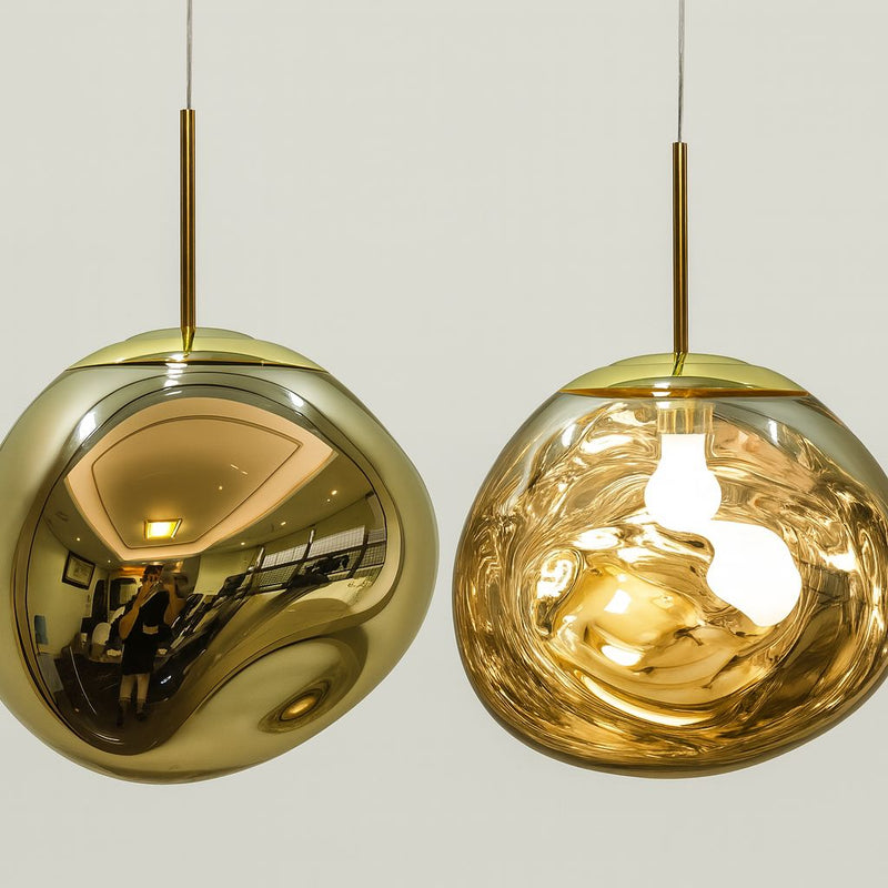 Lustre Pendente Luxuoso Lava Macaron Nórdico Lustre - 0013 Conceito Dourado 15cm 